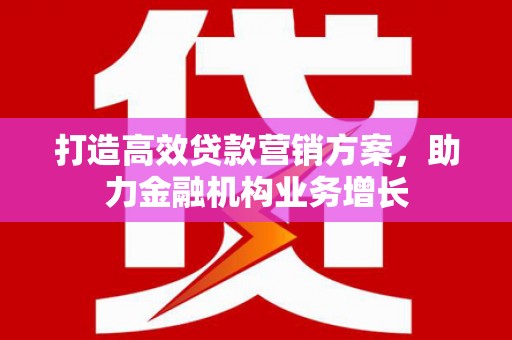 安阳打造高效贷款营销方案，助力金融机构业务增长