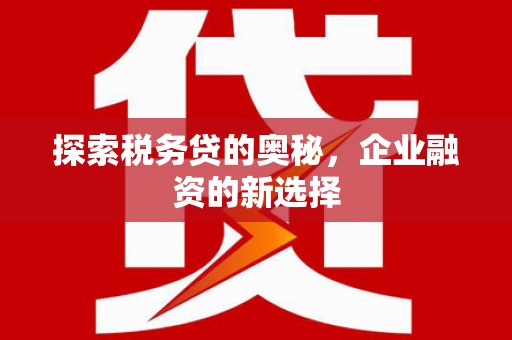 赣州探索税务贷的奥秘，企业融资的新选择