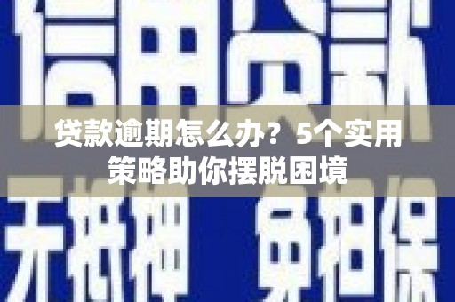 法库贷款逾期怎么办？5个实用策略助你摆脱困境