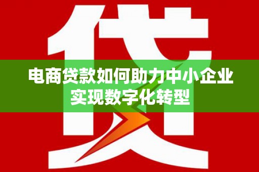林甸电商贷款如何助力中小企业实现数字化转型