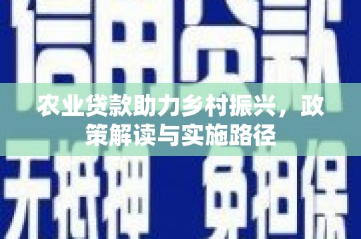 婺城农业贷款助力乡村振兴，政策解读与实施路径