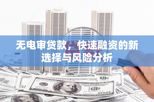 惠济无电审贷款，快速融资的新选择与风险分析
